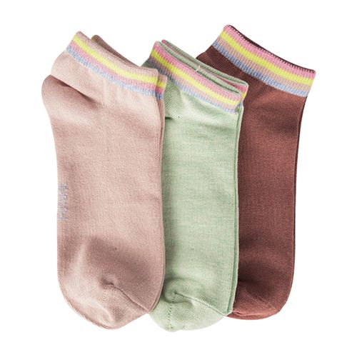 A Pack Of 3 Pieces Ankle Plain Socks MultiColoure