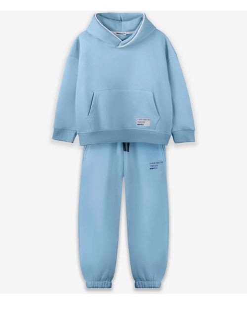 Piping Hoodie Set-baby blue-4 yrs