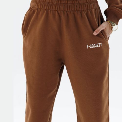 Men’s Brown Jogger Pants with Minimal Logo