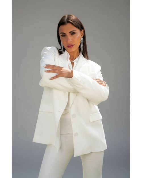White Blazer-White-S