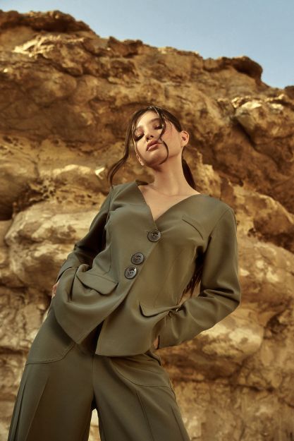 Modern women's suit-Olive-M