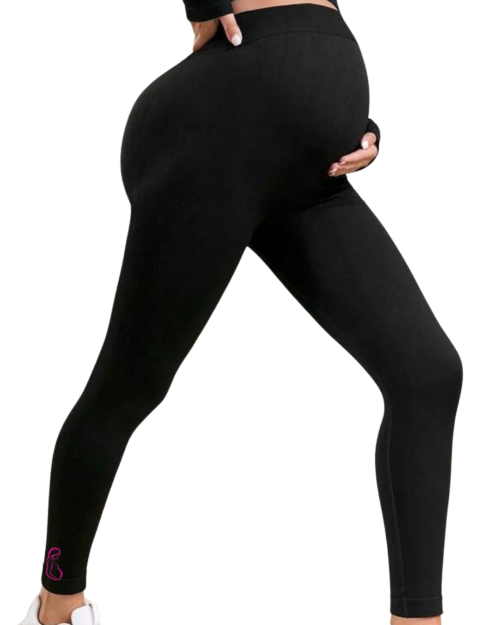 Women’s Comfortable Fit Maternity Stretch Leggings-Black-L