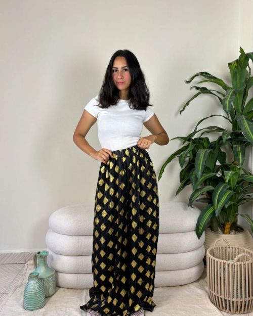  Boho Pants-black & yellow-S/M