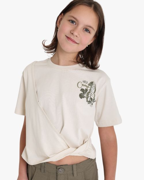 Girls Cotton Wrap Style T-Shirt – Everyday Comfort