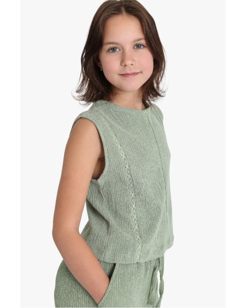 Girls Sleeveless Cotton Top