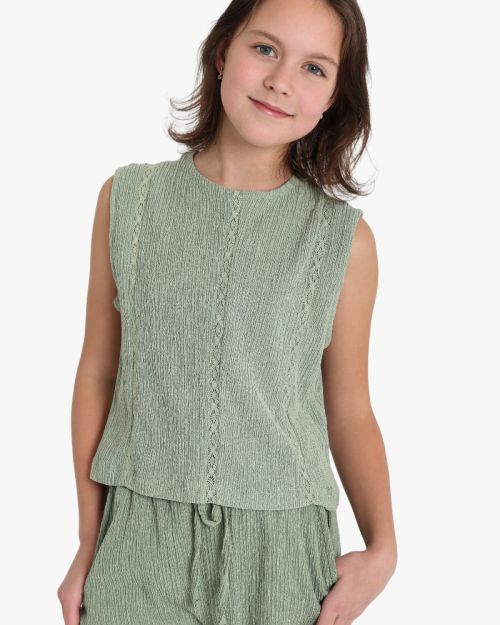 Girls Sleeveless Cotton Top