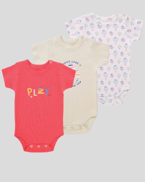 Baby Cotton Bodysuit Pack – 3 Pieces