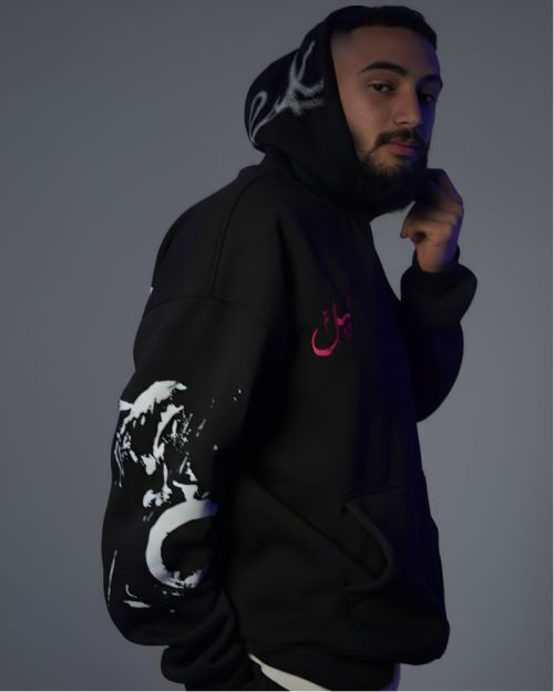 Leel Oversized Black Hoodie