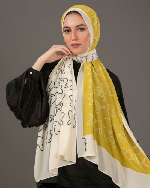 Yellow side pattern  Scarve For Women