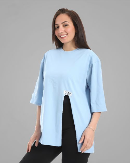 تيشرت حريمي اوفر سايز كاجول بفتحه من الجنب من Defect