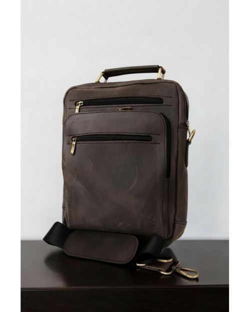  Genuine leather Cross Bag -Black