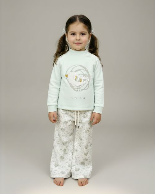 Green village High Collar Printed Set