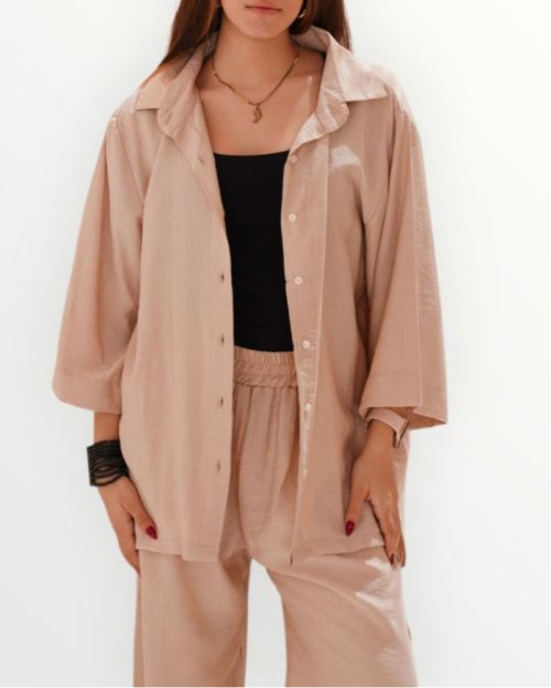 Sunny linen set-Beige-S/M