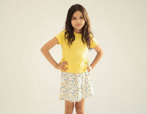 Sleeves Top-Yellow-6 yrs