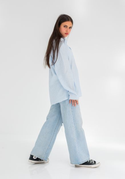 Baby Blue Striped Shirt-S