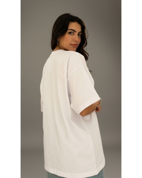 Y. oversized T-shirt-White-S