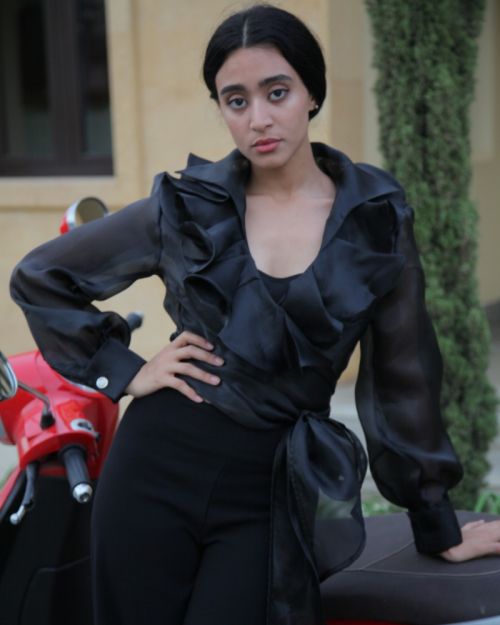 BLACK ORGANZA BLOUSE
