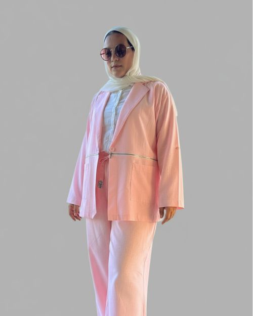 Nyllya zipper blazer -Dusty Rose-2Xl/3Xl