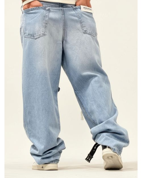 Light Blue Distressed Baggy Jeans