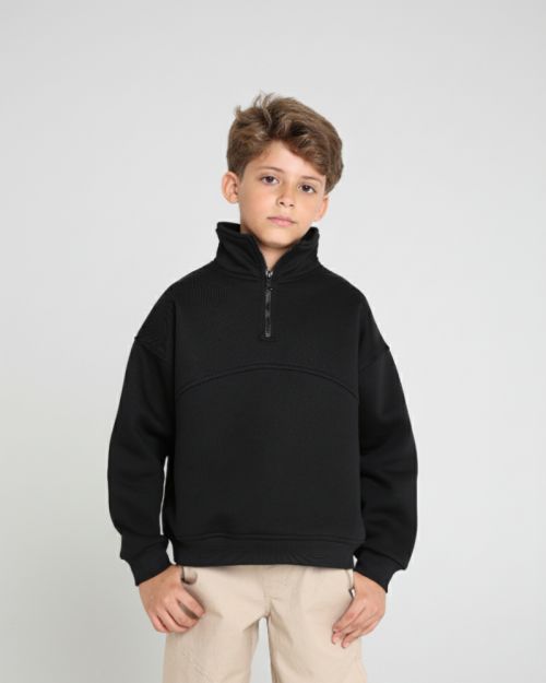 Kids Casual Half Zip Sweatshirt