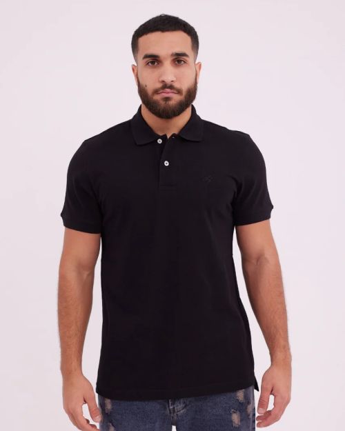 polo shirt-Black-M