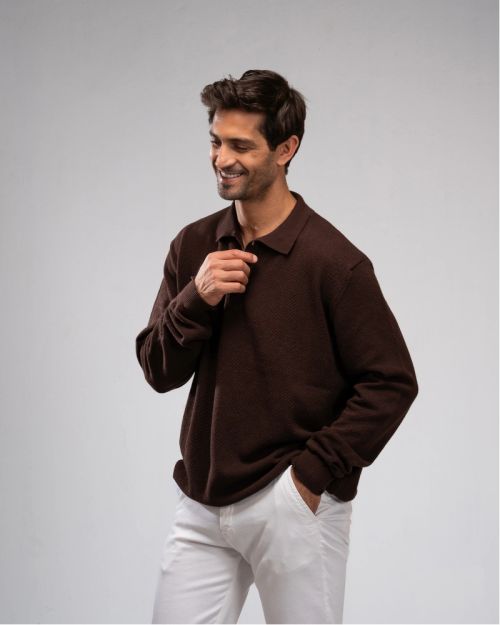 Basic Sweater- Brown-M