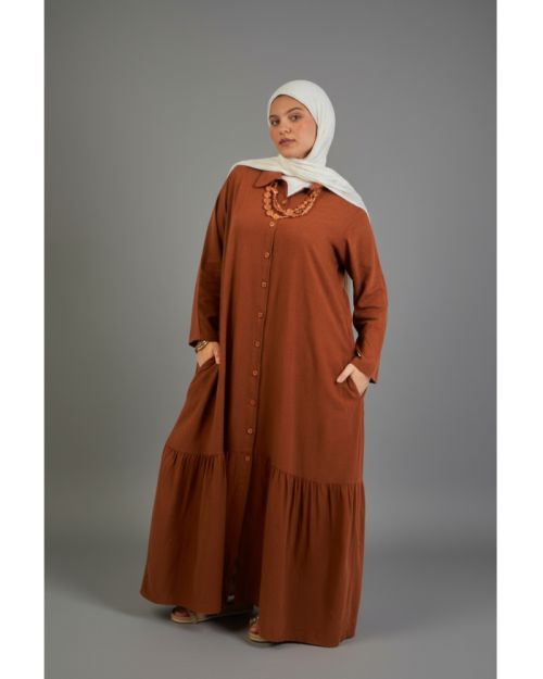 Ward Dress For Women-Brown-M