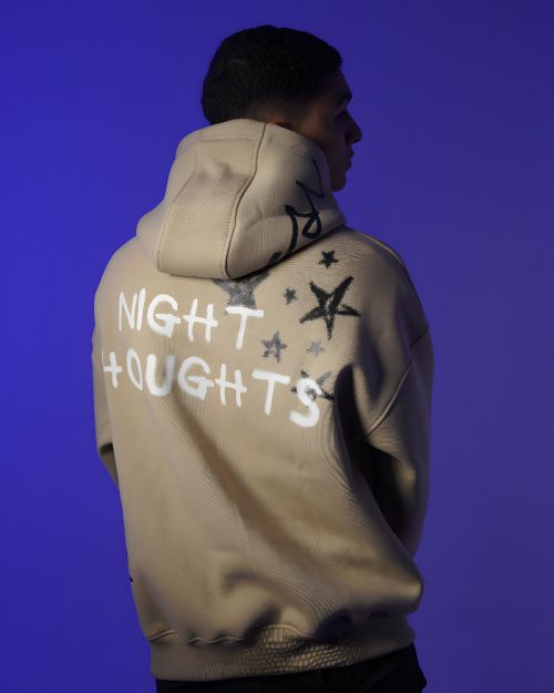 Leel Oversized Beige Hoodie