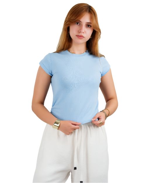 Plein De Vie bodycon top -baby blue-S