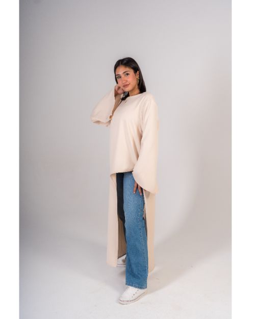 Sama Sided Cut Tunic-Beige
