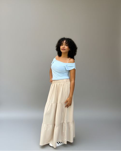 Pure Cotton Strap Top-Blue