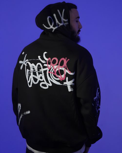 Leel Oversized Black Hoodie