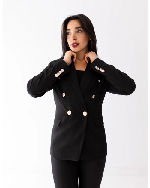 Black Icon Double Breasted Blazer
