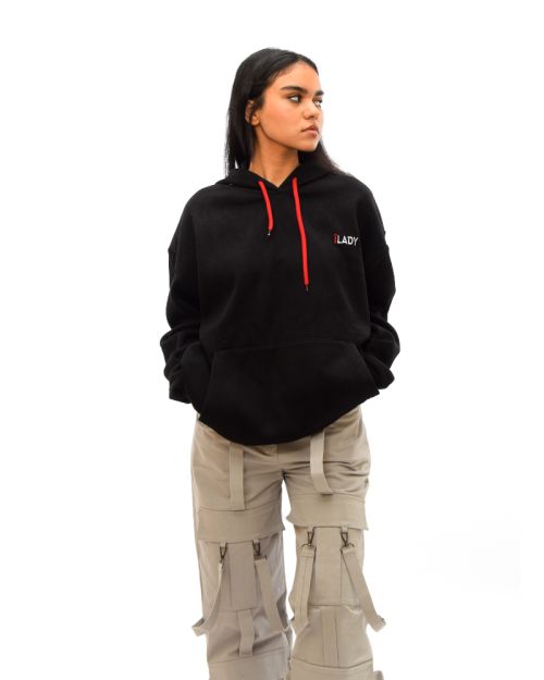 iLADY White Hoodie-L-Black