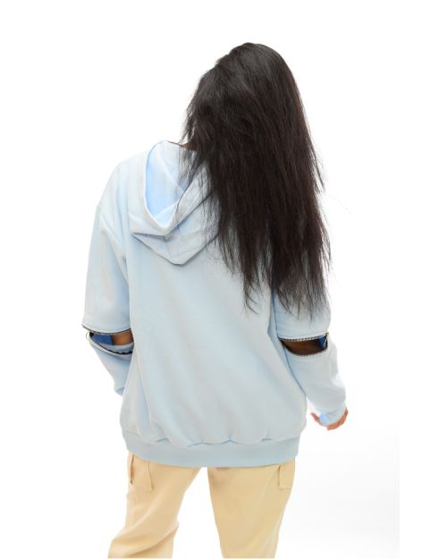 Evil Eye Hoodie- Baby Blue-L