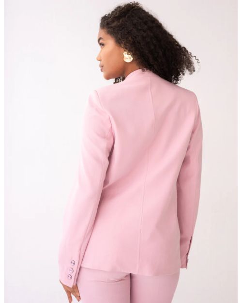 Blush Dream Collarless Blazer-S