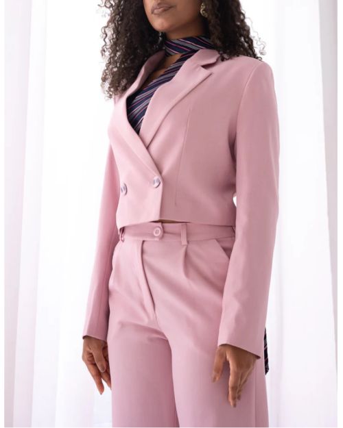Blush Dream Cropped Blazer-S