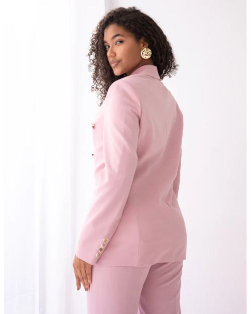 Blush Dream Double Breasted Blazer-S