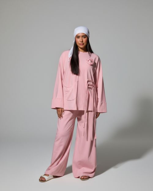 Worood Comfy Set with Pin-Pink
