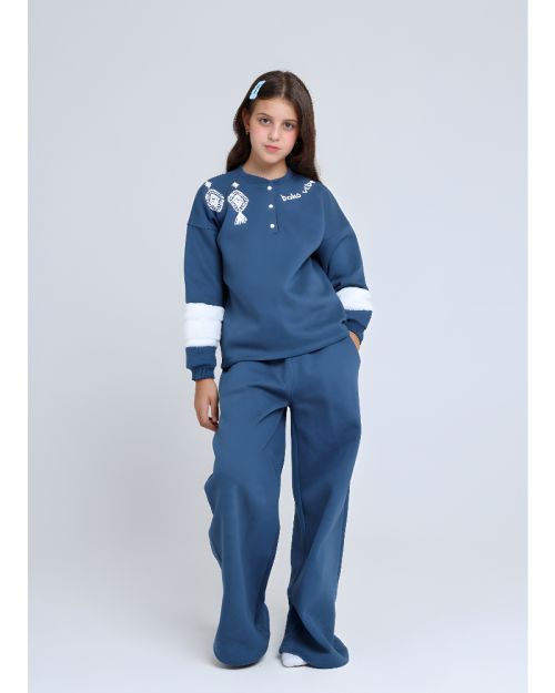 بيجامة مطبوعة بأكمام طويلة للبنات من جونيور