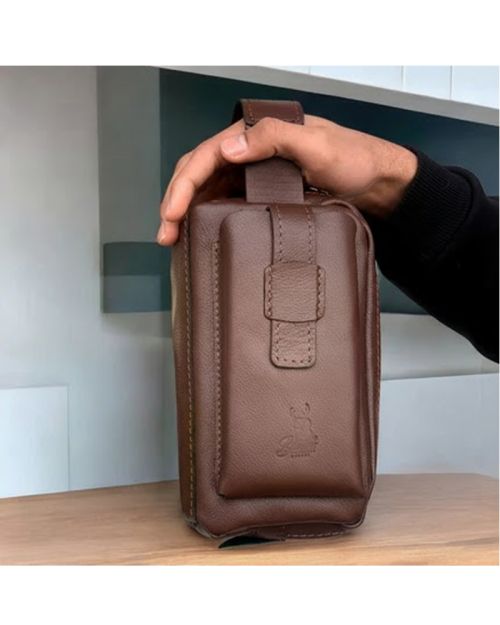 Genuine Leather Handbag-Brown