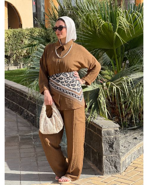 Farha Linen Set-XL/XXL-Brown
