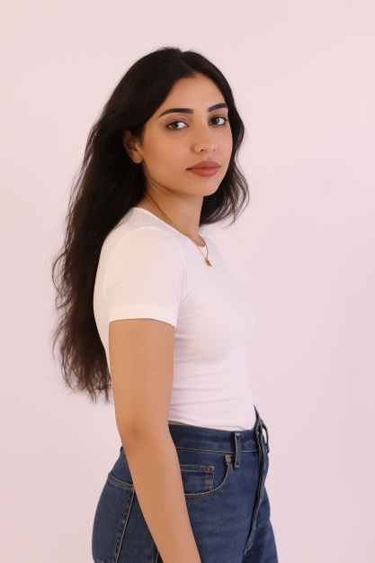 Basic Half Top-White-S