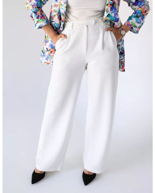 Coconut Wide-Leg Straight Mid Pants