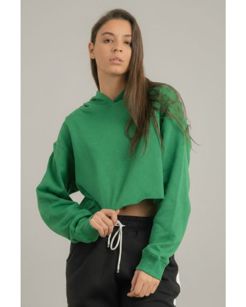 cropped hoodie -Green