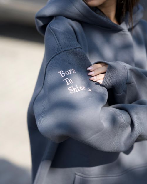 Women Hoodie Grey with pink logo