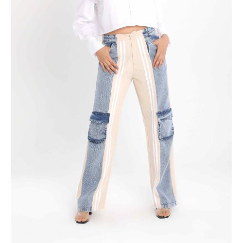 Women’s Streetwear Denim Dynamics Pants with Racing Stripes