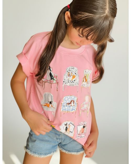 Doggy t-shirt-Pink-6 yrs