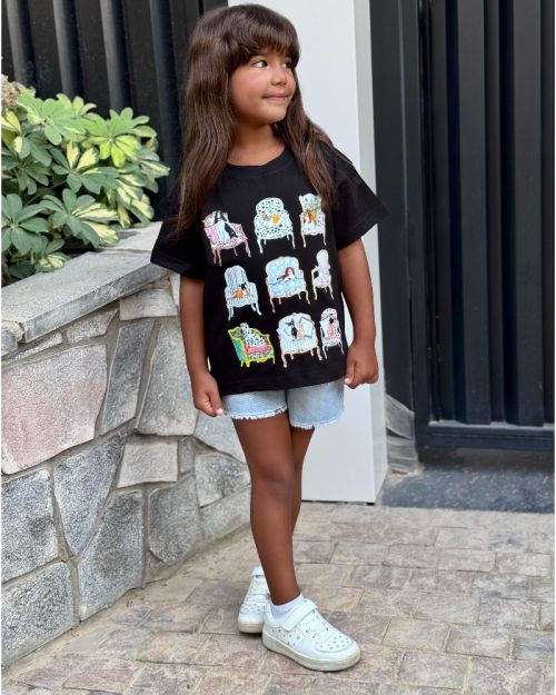 Doggy t-shirt-Black-6 yrs