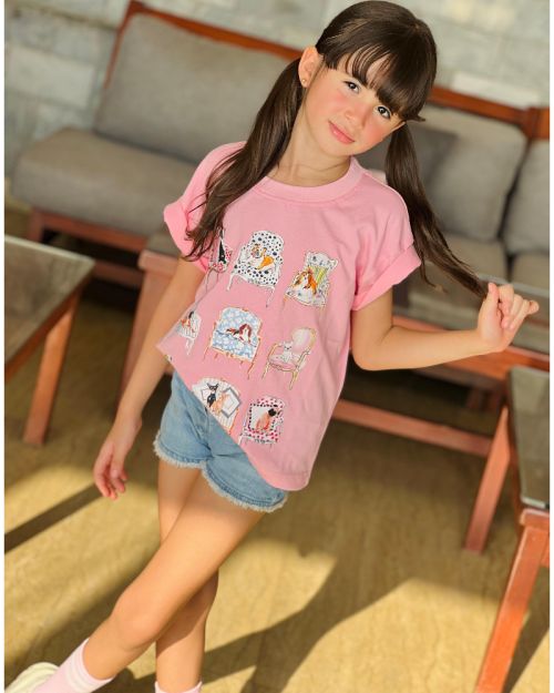 Doggy t-shirt-Pink-6 yrs